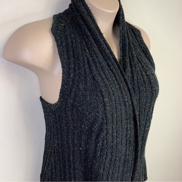 Large Maurices Black Multicolored Sleeveless Shrug Sweater Knit Open Front - Picture 3 of 9